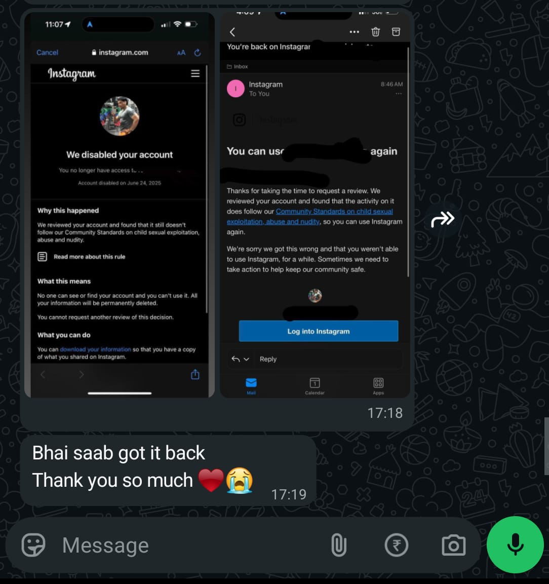 Client recovery proof — recovered Instagram account 3